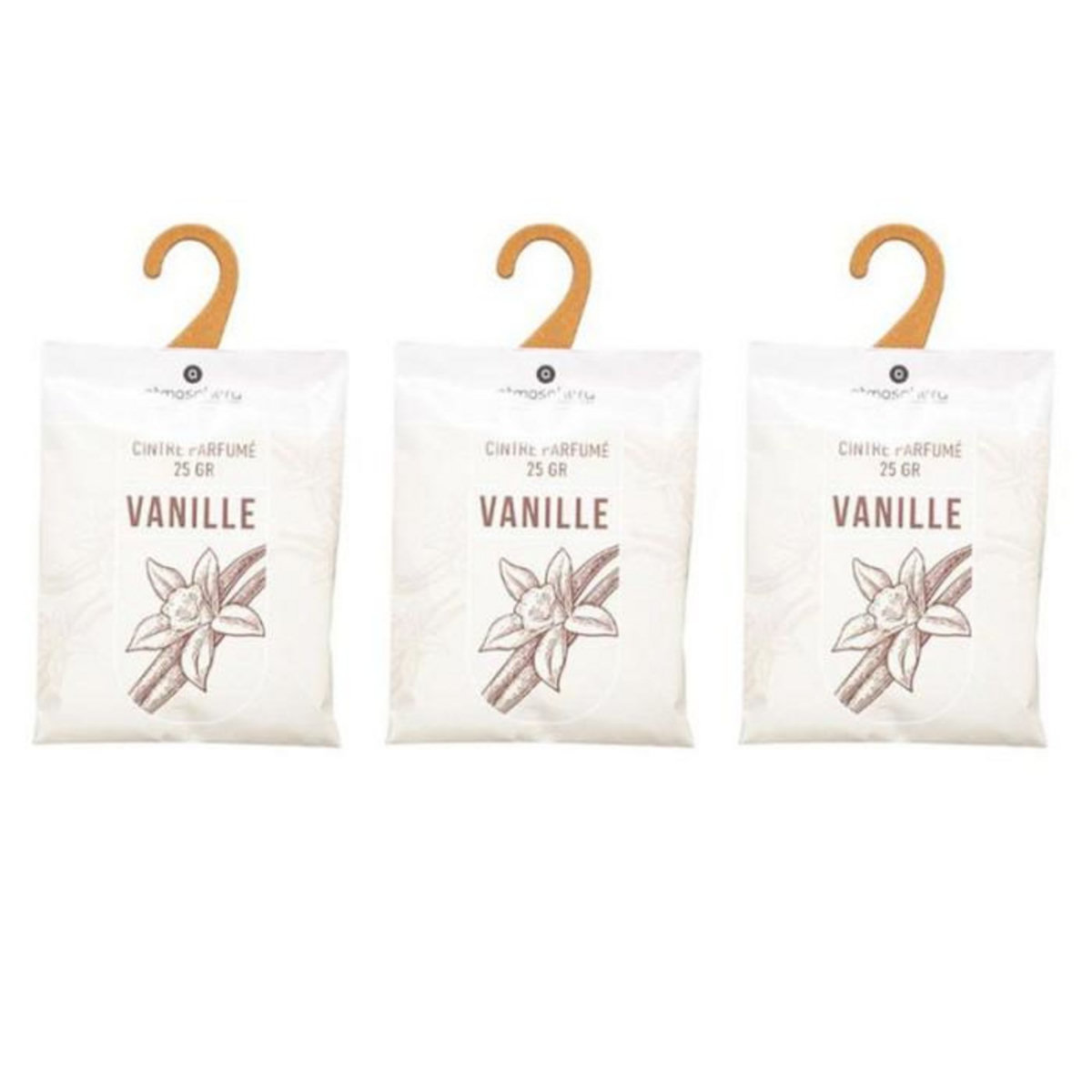 COMPTOIR DE LA BOUGIE Lot de 3 Cintres Parfumés  Accro  14cm Vanille