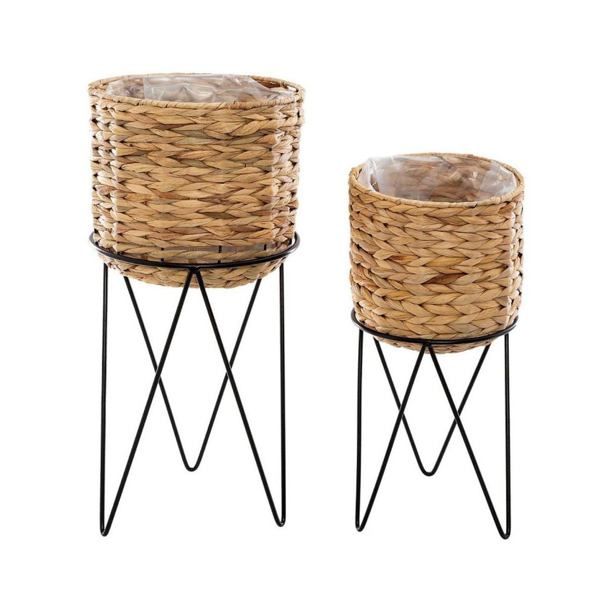 ATMOSPHERA Lot de 2 Cache-Pots sur Pied  Hya  54cm Naturel