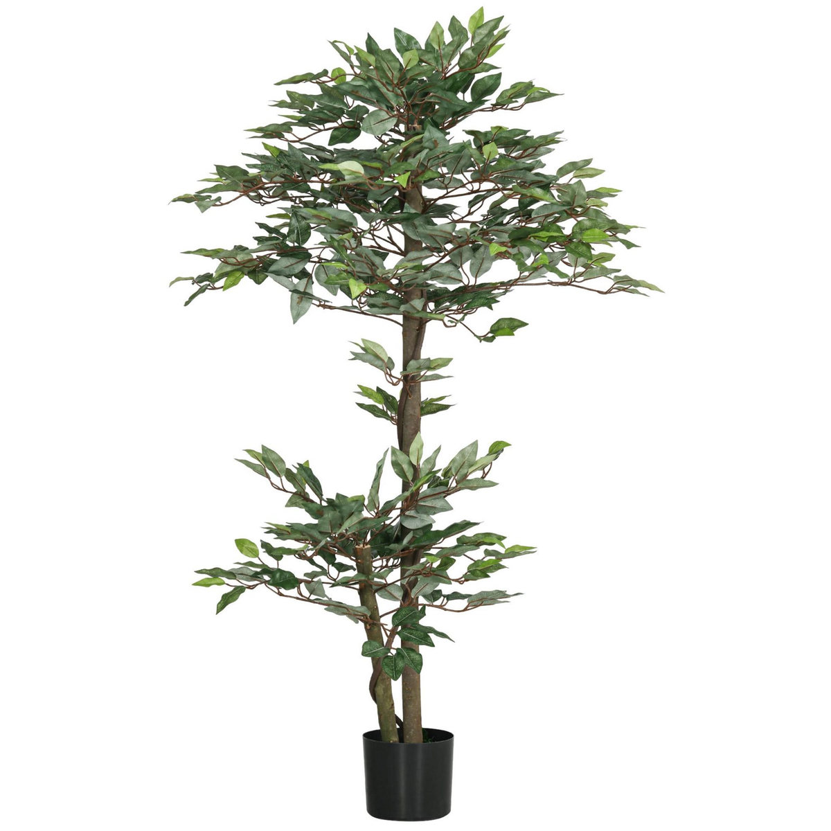 OUTSUNNY Plante artificielle ficus H.1,5 m troncs branches liane lichen feuilles grand réalisme pot inclus