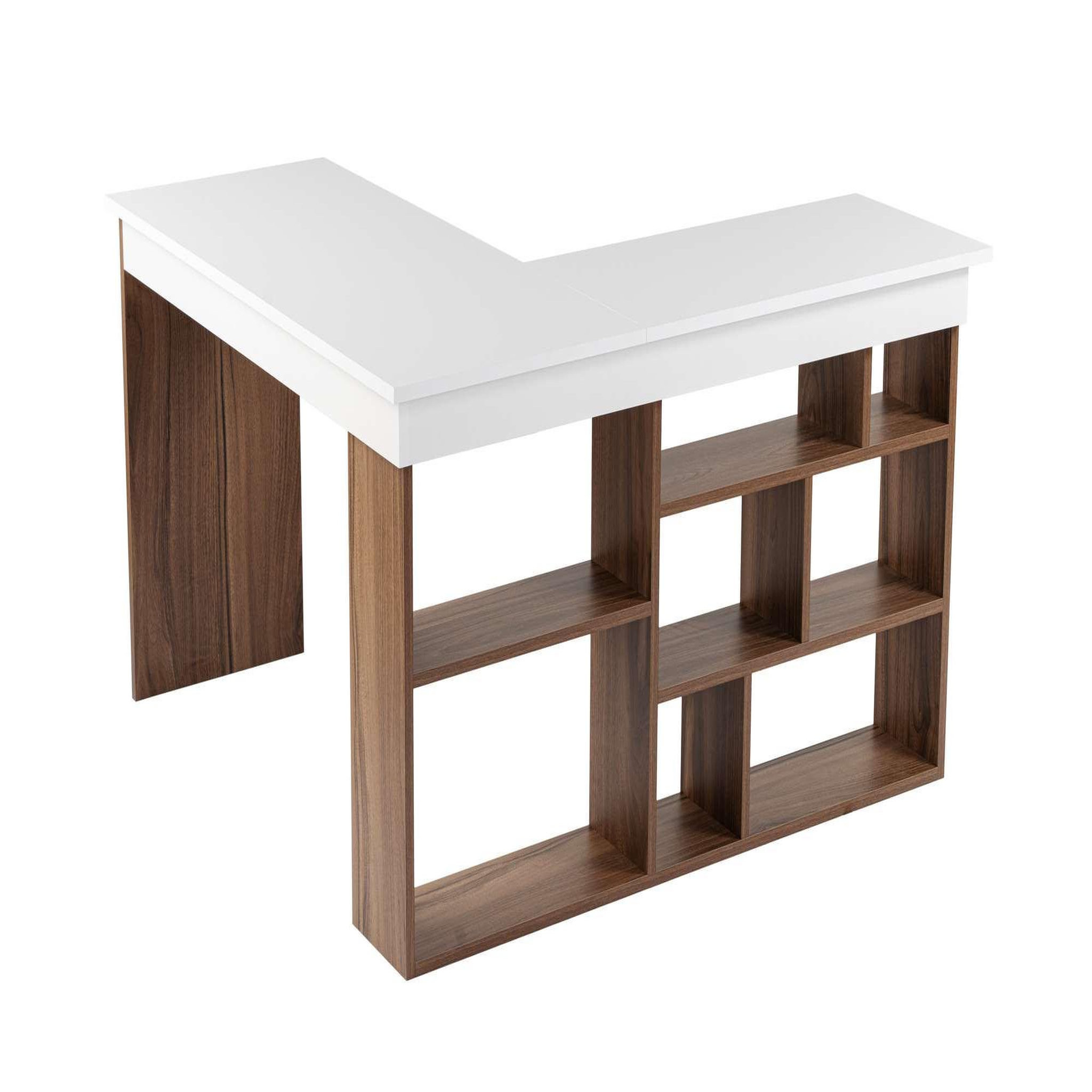 Habitat et Jardin Bureau en bois  vesper  130 x 120 x 72 cm - noyer