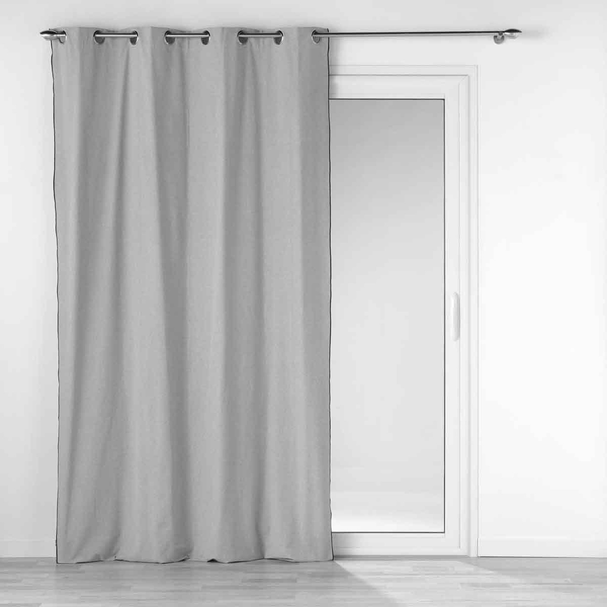 Douceur d'Intérieur Rideau à œillets  mistraline  140x240cm gris chiné