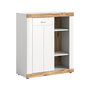Voir la diapositive 1 : BEST MOBILIER Coventry - buffet haut - blanc et effet bois - 91x104 cm