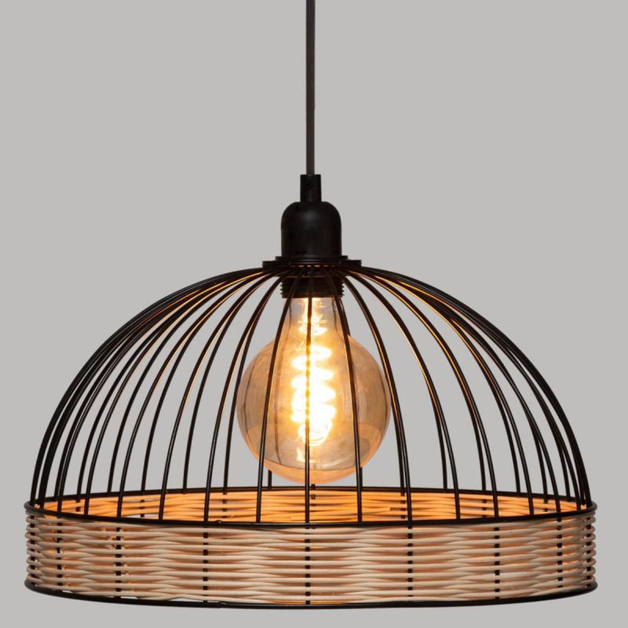Voir la diapositive 2 : ATMOSPHERA Suspension filaire  Suwa  métal & rotin Diamètre 35 cm Atmosphera -  -