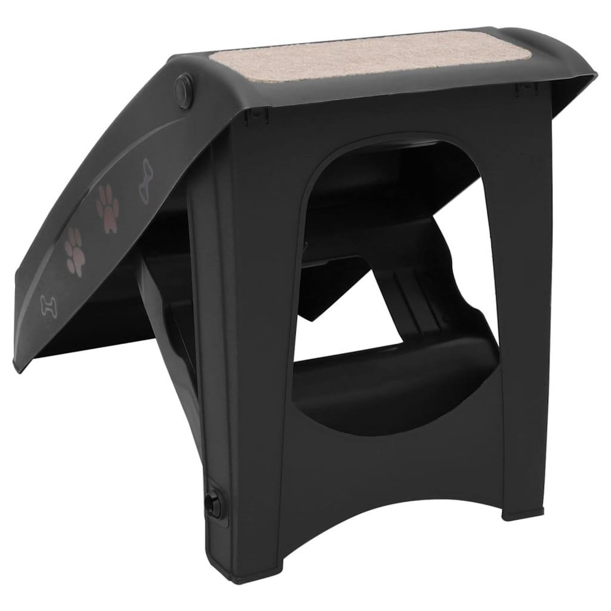 VIDAXL Escaliers pliables pour chiens Noir 62x40x49,5 cm
