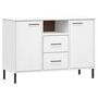 Voir la diapositive 2 : VIDAXL Buffet avec pieds en métal Blanc 113x40x77 cm Bois massif OSLO