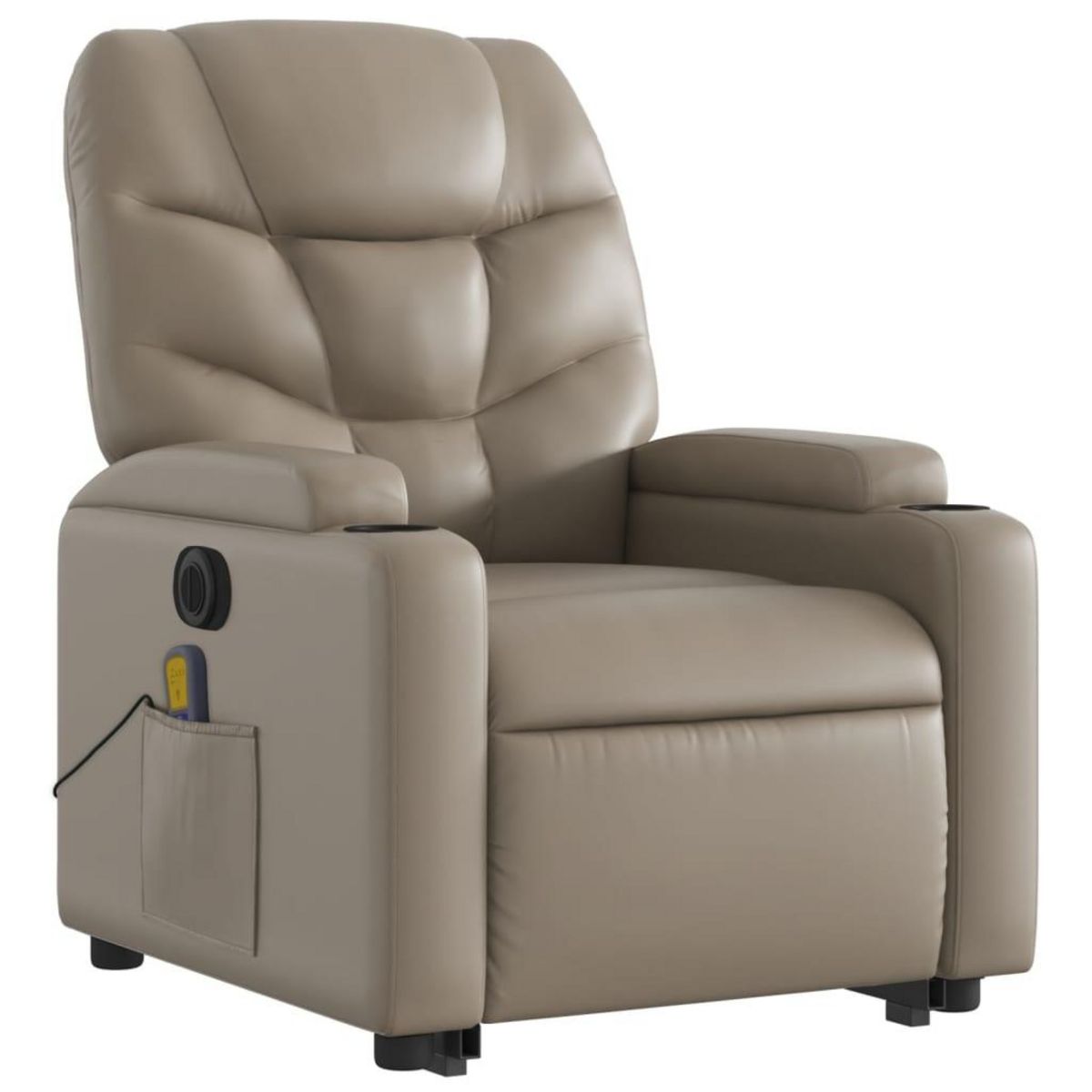 VIDAXL Fauteuil inclinable de massage electrique cappuccino similicuir