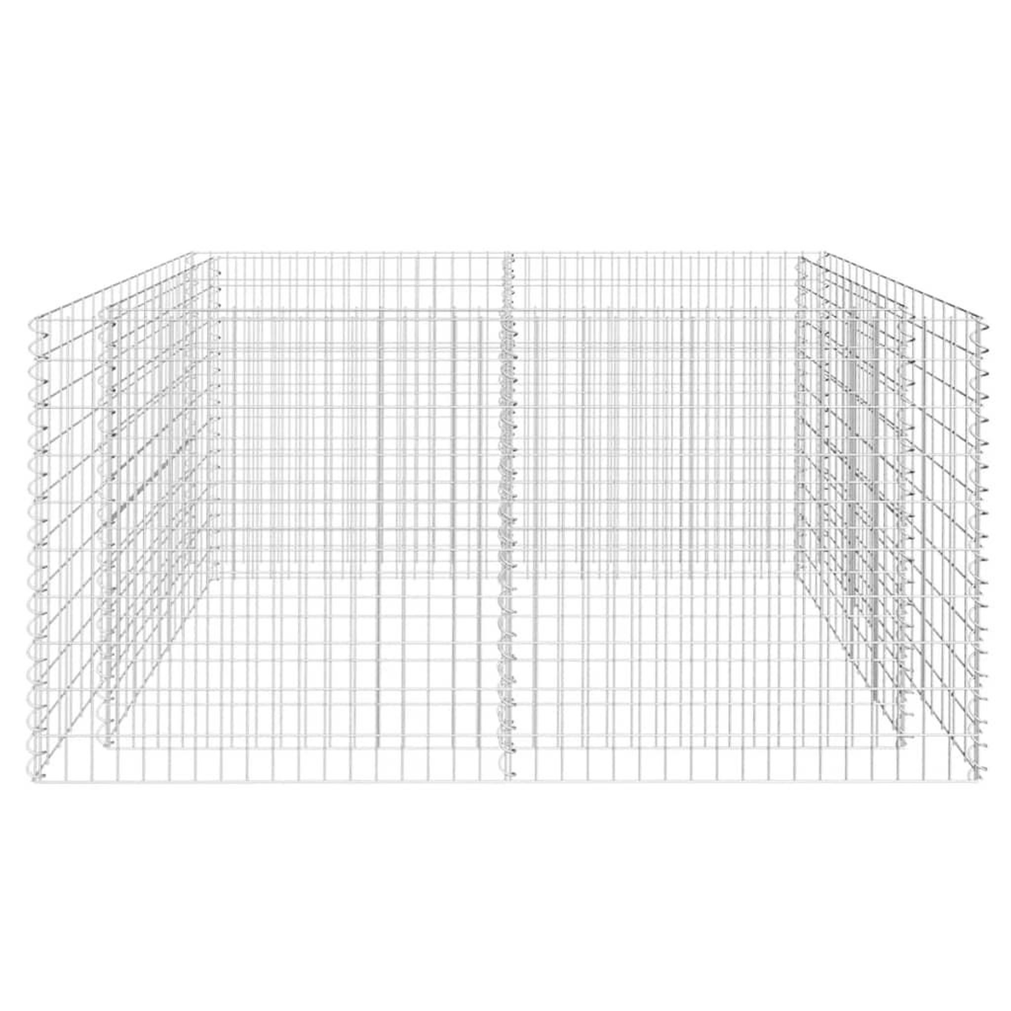 Voir la diapositive 4 : VIDAXL Lit sureleve a gabion acier 180 x 90 x 100 cm argente