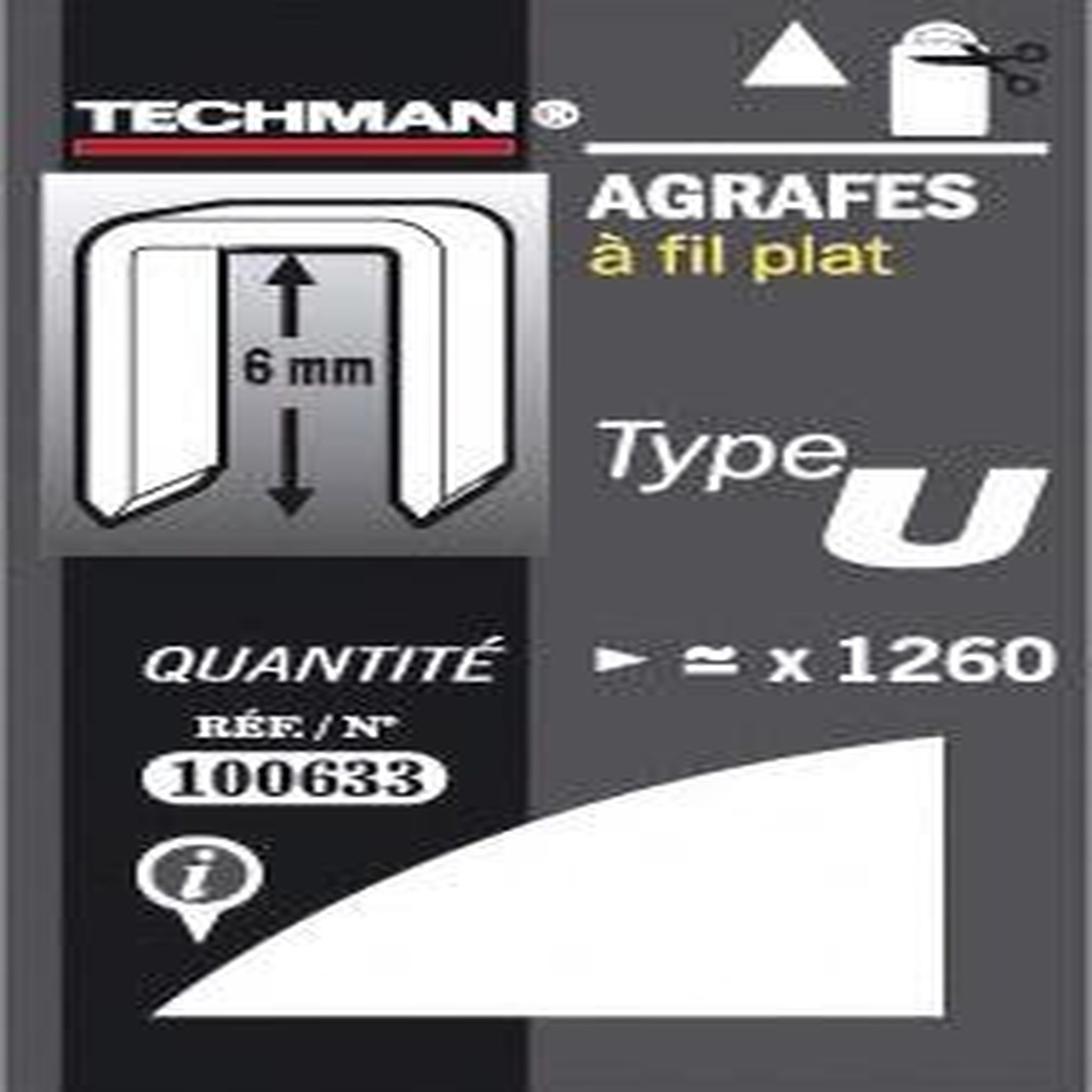 TECHMAN Agrafes 6 mm - type U