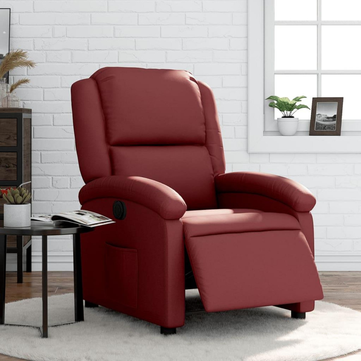 VIDAXL Fauteuil inclinable electrique Rouge bordeaux Similicuir