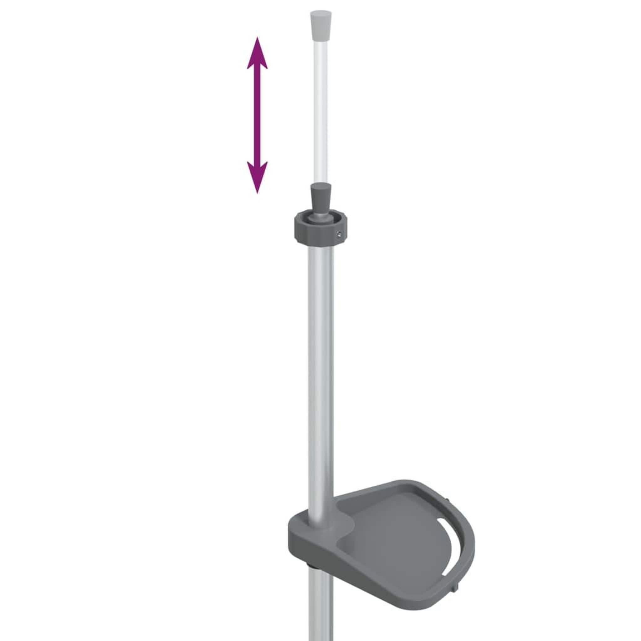 Voir la diapositive 5 : VIDAXL Etagere d'angle de douche telescopique a 4 niveaux argente