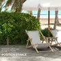 OUTSUNNY Parasol droit de plage jardin style bohème à franges UV40+ crème