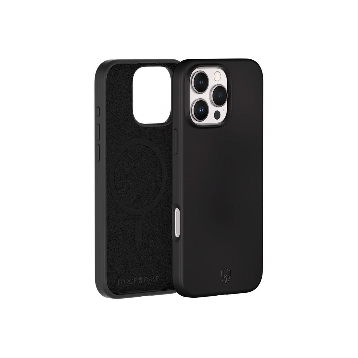 FORCE CASE Coque iPhone 16 Pro MagSafe siliconne Noir