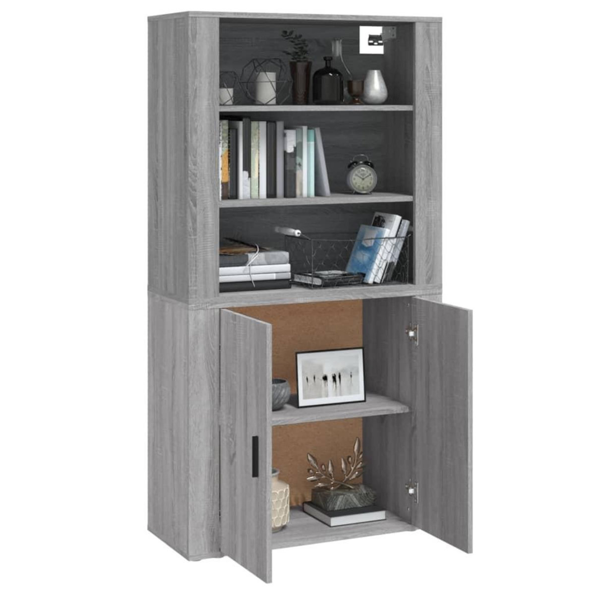VIDAXL Buffet haut Sonoma gris Bois d'ingenierie