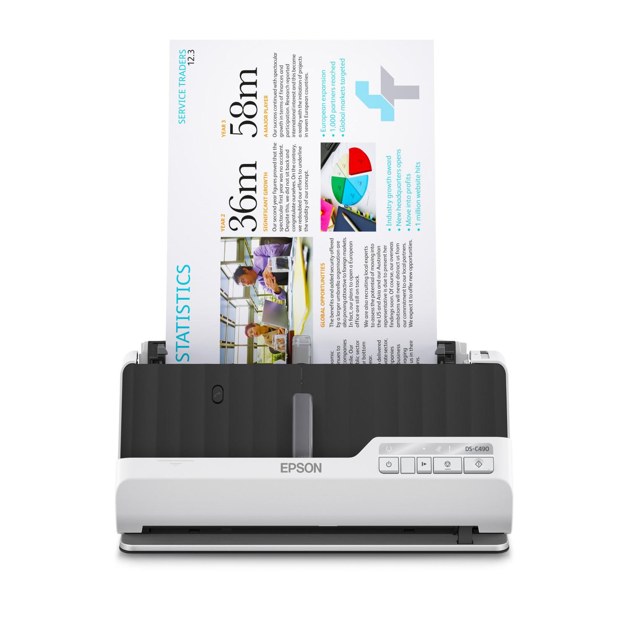 Voir la diapositive 2 : Epson Epson ds-c490 chargeur automatique de documents + scanner à feuille 600 x 600 dpi a4 noir, blanc