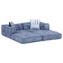 Voir la diapositive 3 : VIDAXL Pouf modulaire a 2 places Indigo Tissu