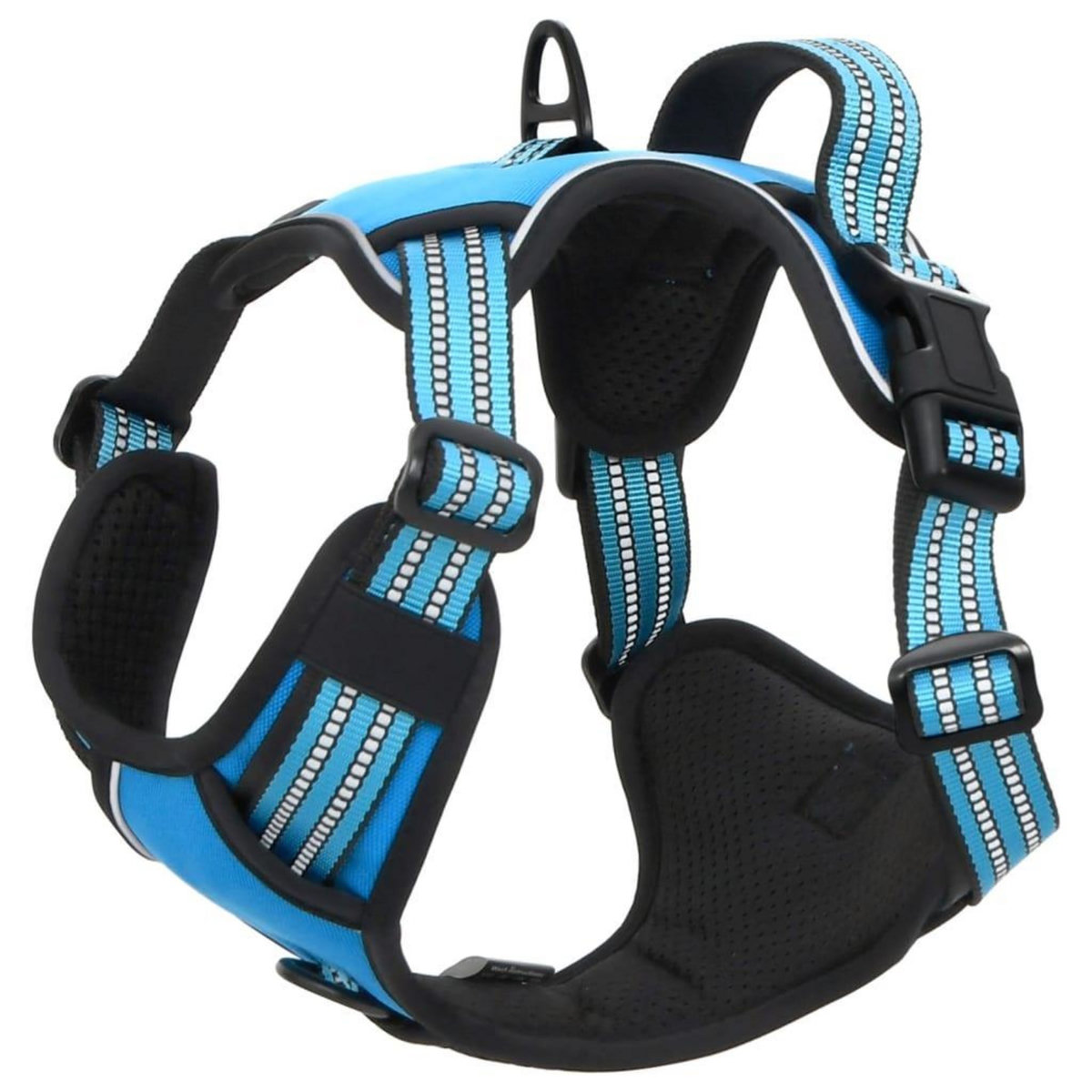 VIDAXL Harnais pour chien et bandes reflechissantes reglables bleu XL