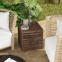 Voir la diapositive 2 : OUTSUNNY Pied de parasol coffre de rangement table basse 3 en 1 bois de sapin