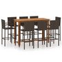 Voir la diapositive 2 : VIDAXL Ensemble de bar de jardin 9 pcs Marron