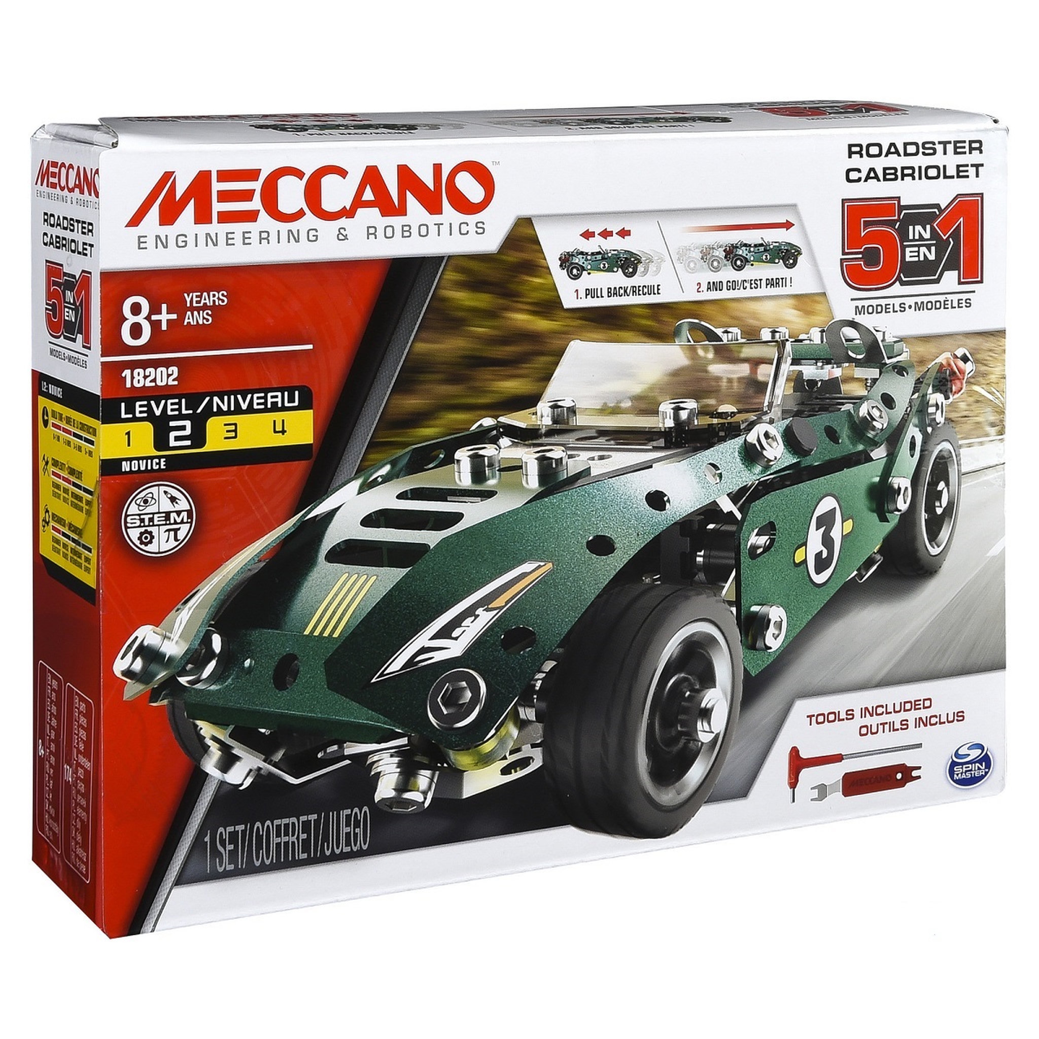 Voir la diapositive 1 : SPIN MASTER Cabriolet Rétro Friction - 5 Modèles Meccano