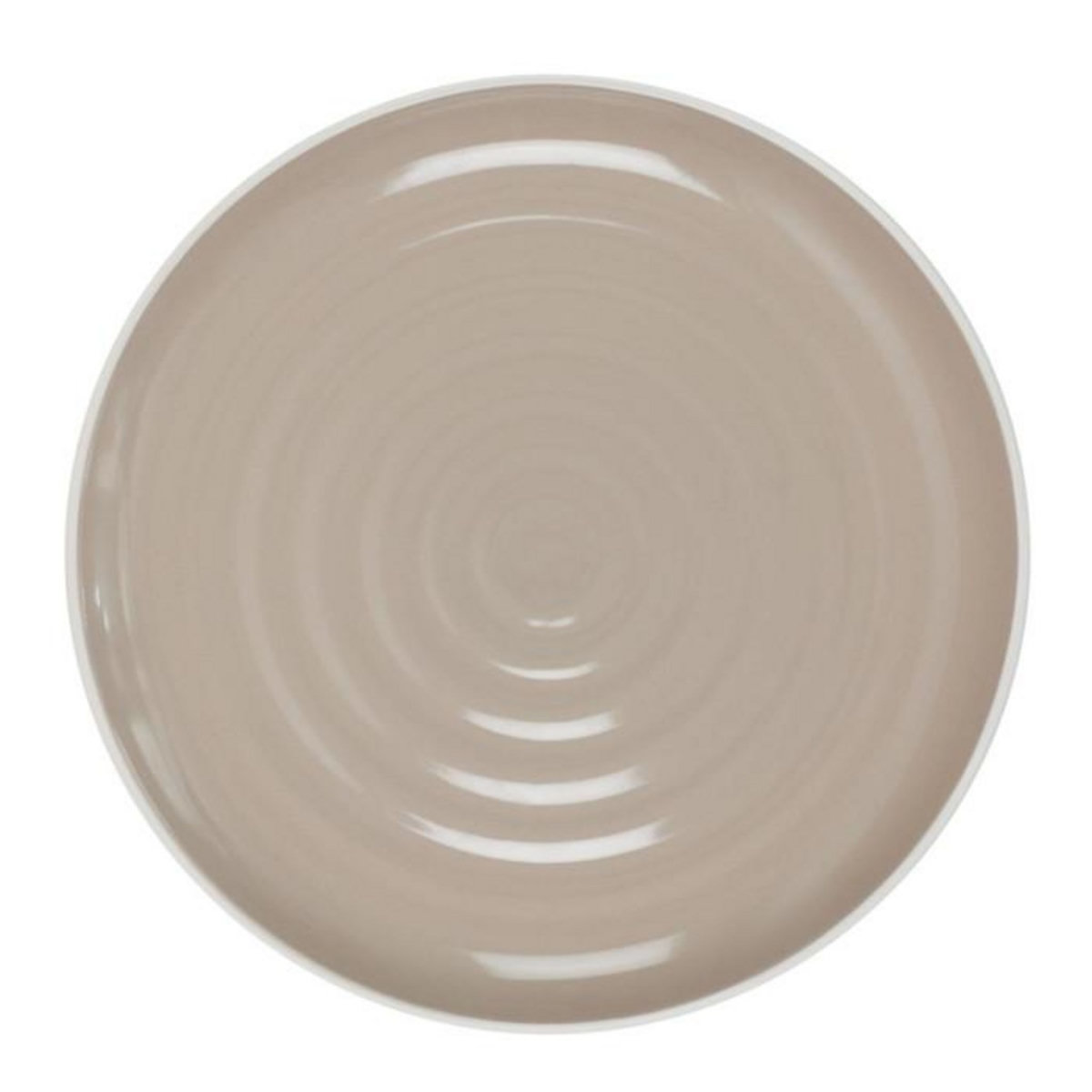 Paris Prix Lot de 6 Assiettes Plates  Bicolore Mania  27cm Beige