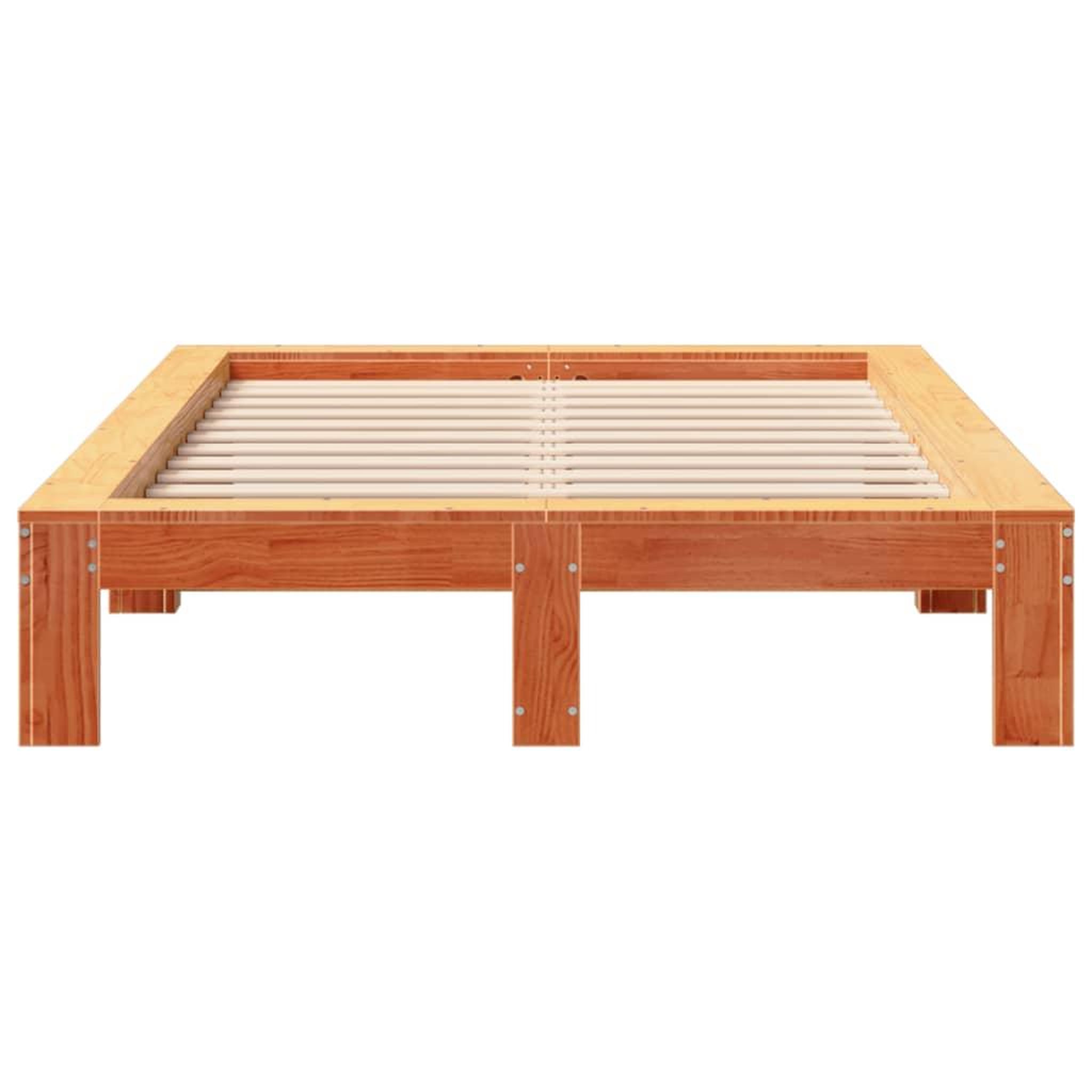 Voir la diapositive 4 : VIDAXL Cadre de lit sans matelas cire marron 120x200cm bois pin massif