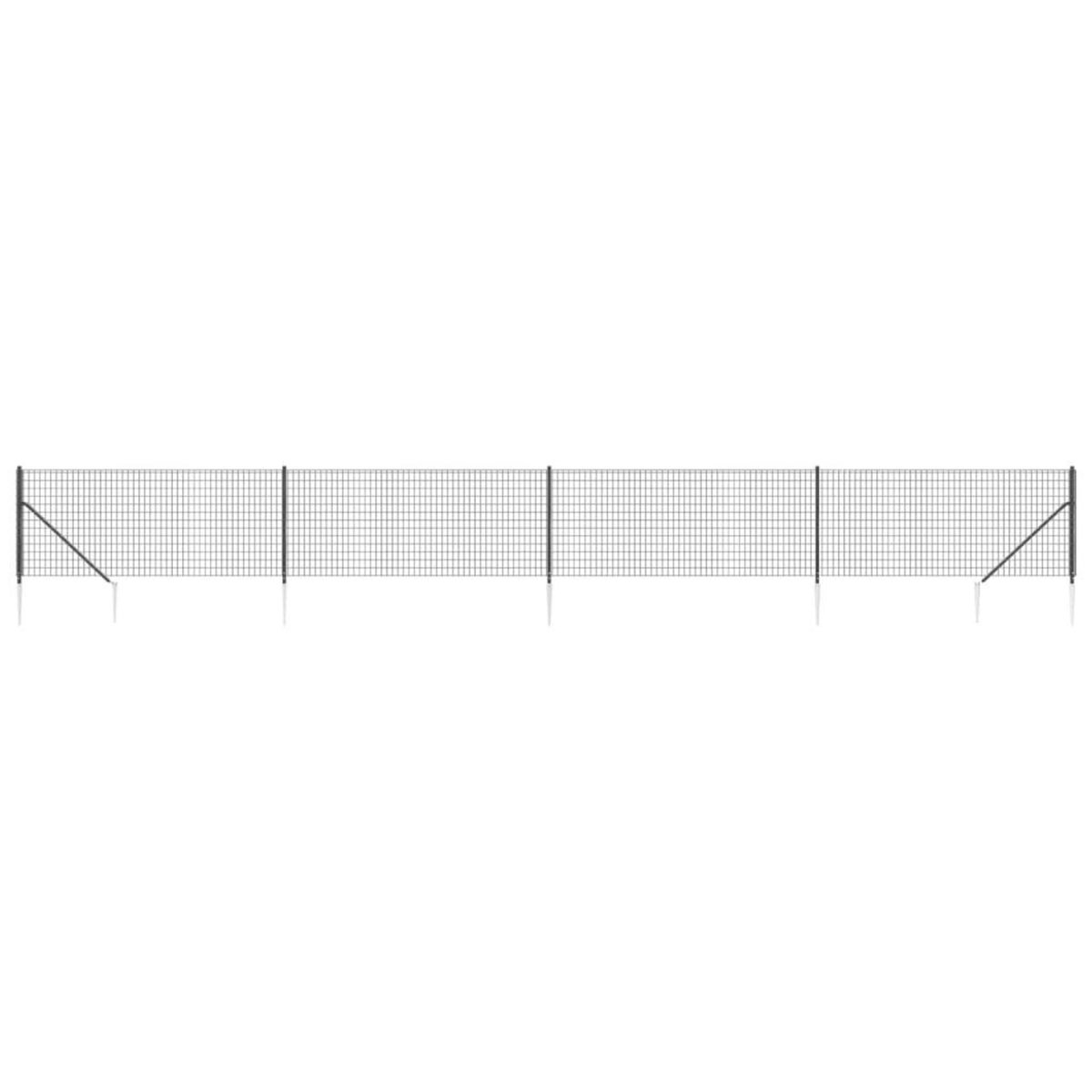 VIDAXL Cloture en treillis metallique et ancrage anthracite 1x10 m