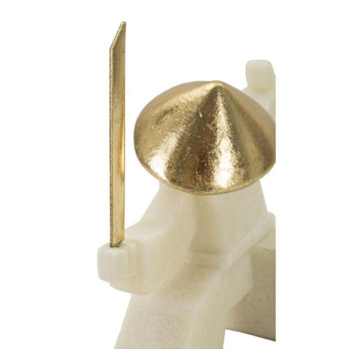 Paris Prix Statuette Déco Samouraï  Oda  18cm Blanc & Or