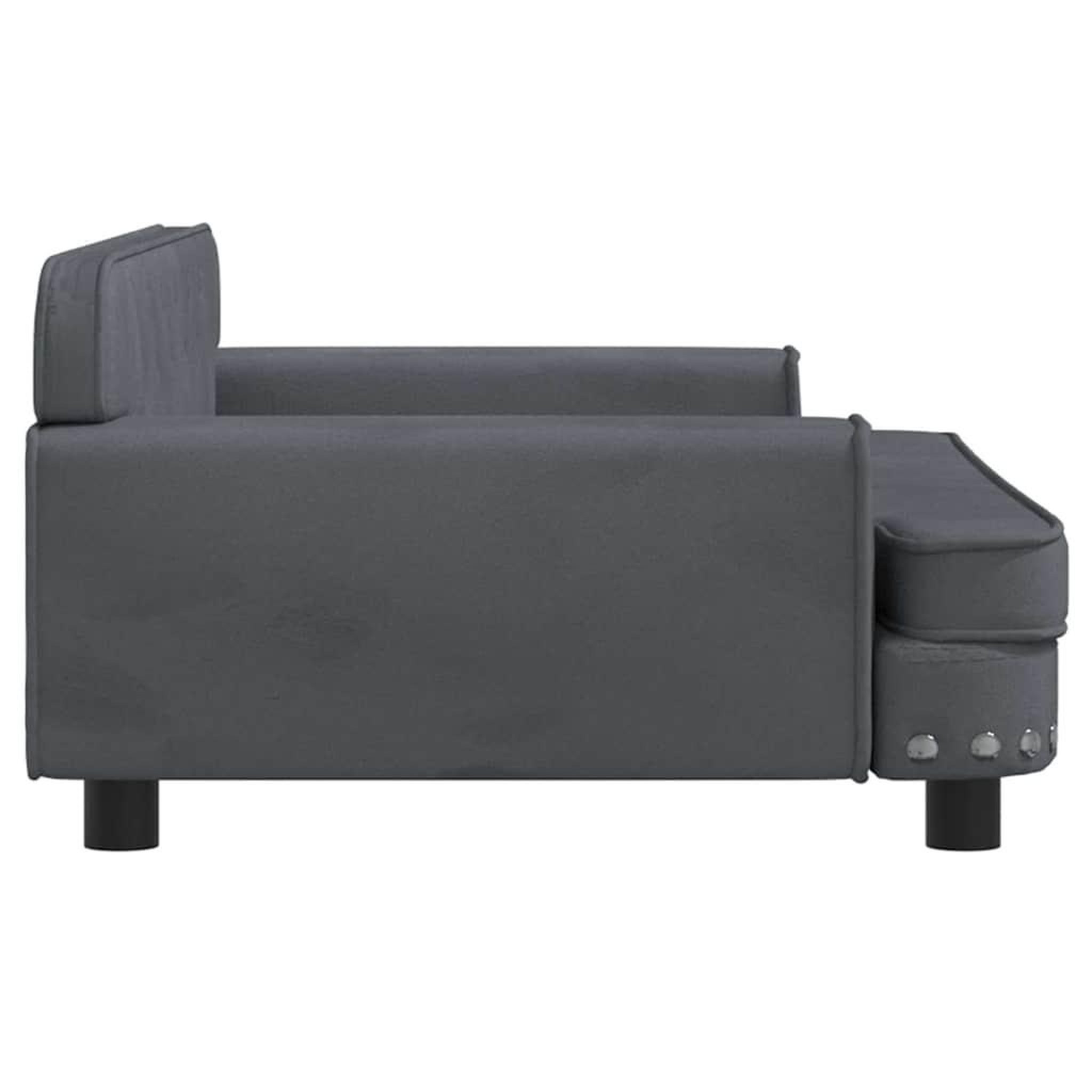 Voir la diapositive 4 : VIDAXL Lit pour chien gris fonce 90x53x30 cm velours