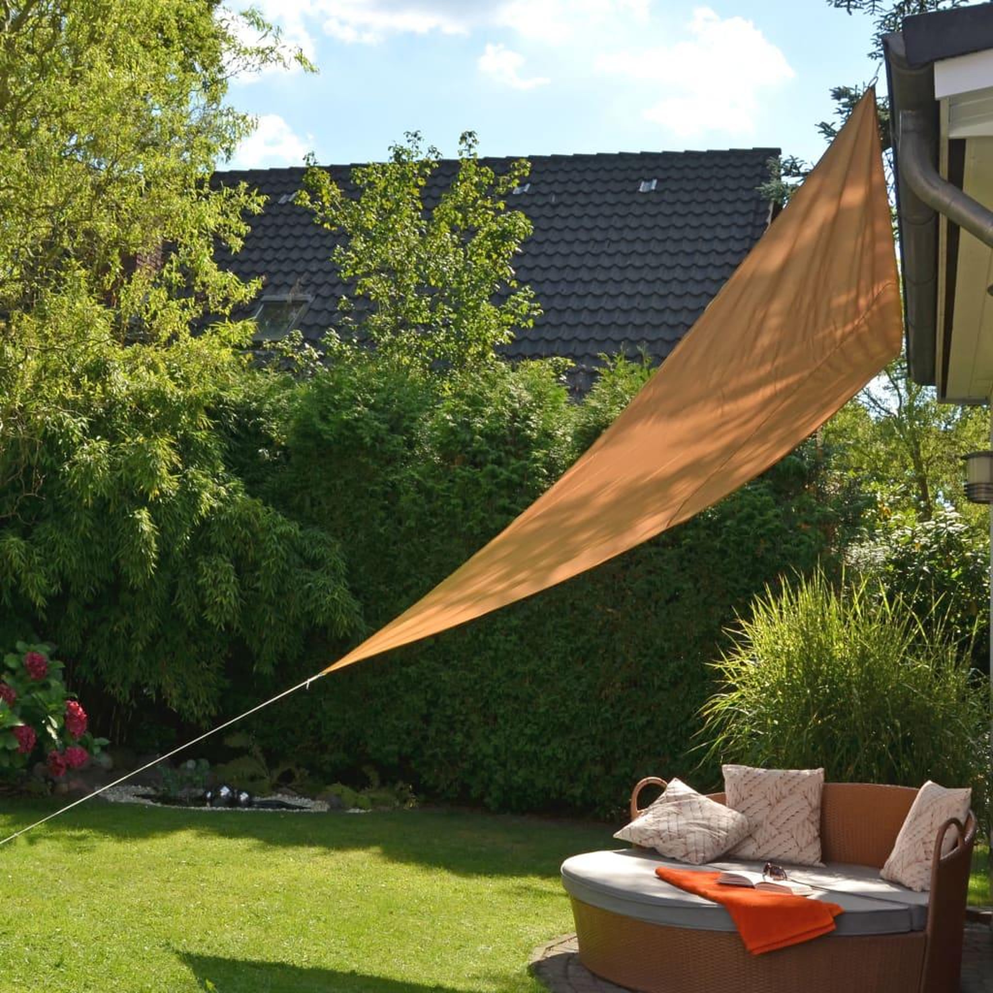 Voir la diapositive 1 : HI HI Voile d'ombrage triangulaire 3,6x3,6x3,6 m Beige
