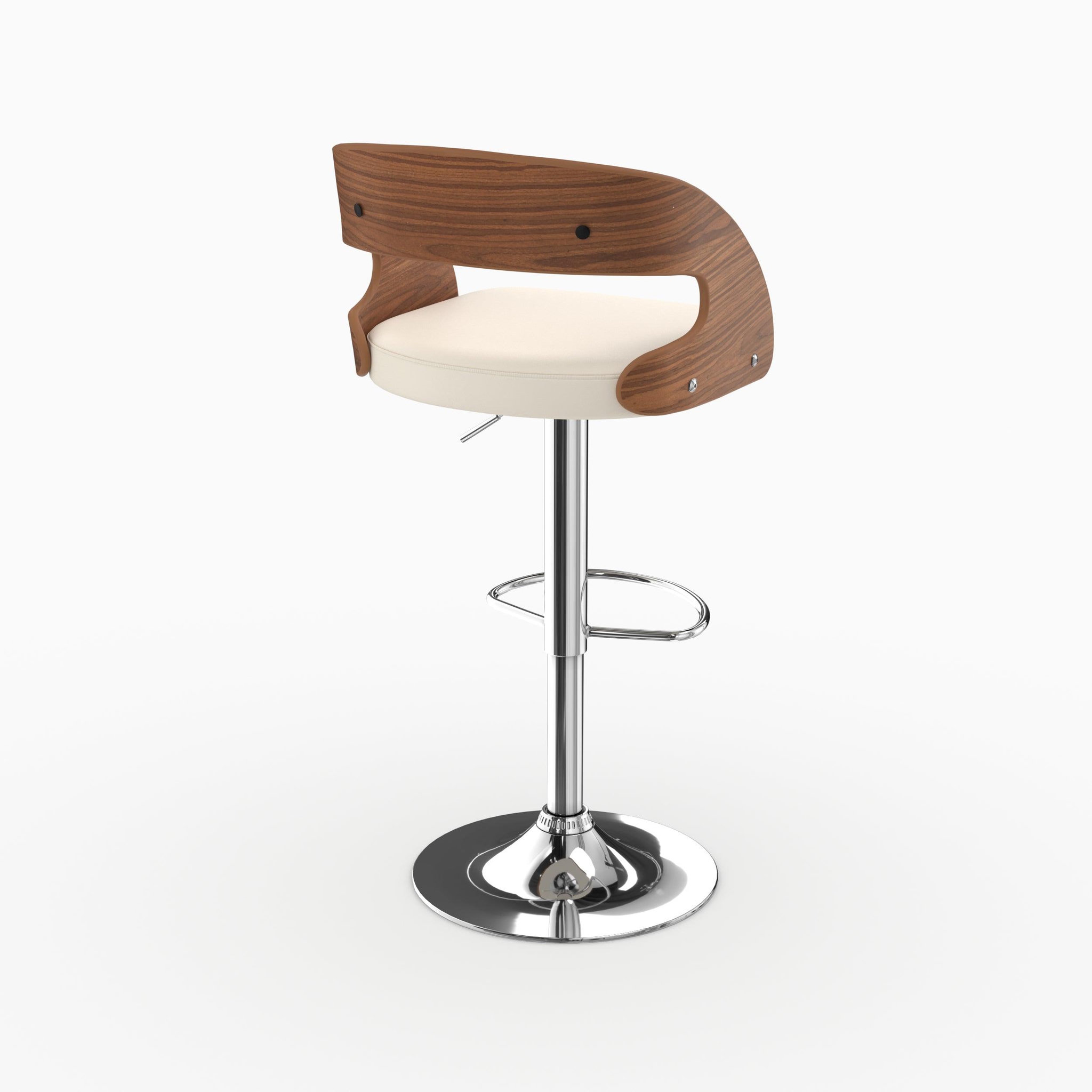 Voir la diapositive 5 : MAISON PAVANE Chaise de bar réglable 62/84 cm en cuir synthétique blanc-louis