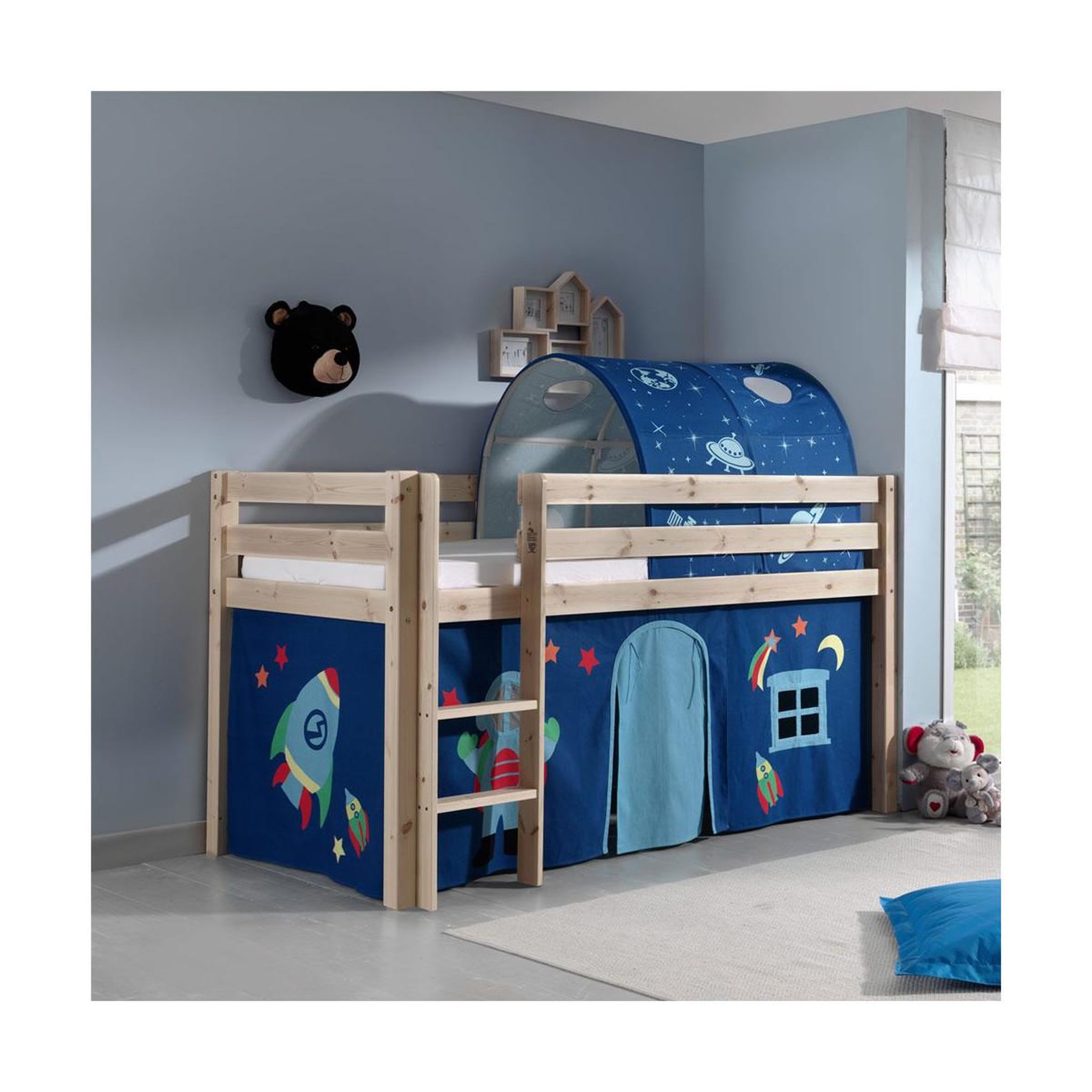 Voir la diapositive 2 : Paris Prix Pack - Lit Enfant, Tente & Tunnel  Pino Astronaute II  Naturel