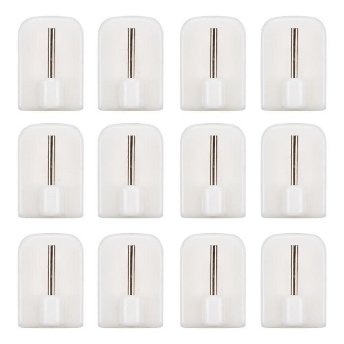 Paris Prix Lot de 12 Crochets Adhésifs  Tringle à Rideau  2cm Blanc