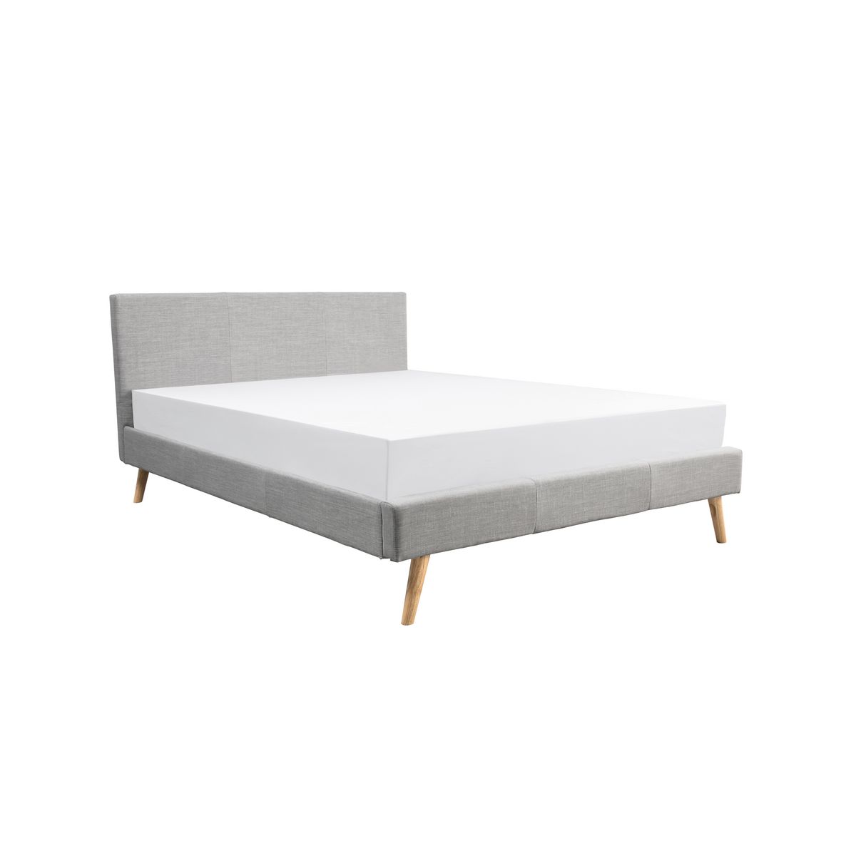 Lit scandinave tissu avec tête de lit et sommier 160x200 cm PORTIMAO