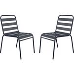 Habitat et Jardin Lot de 2 chaises de jardin en métal empilables  Bilbao  - Gris