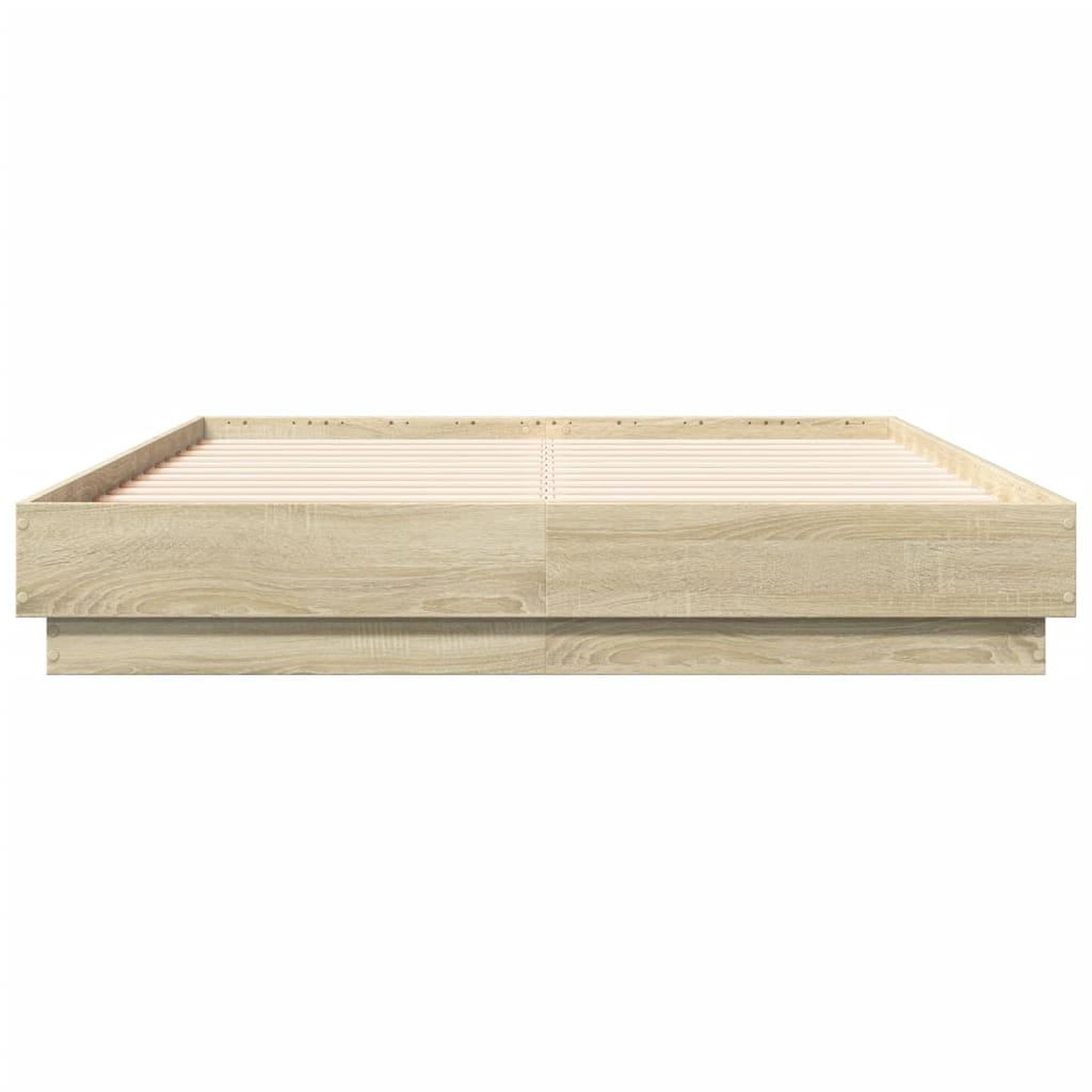 Voir la diapositive 4 : VIDAXL Cadre de lit sans matelas chene sonoma 135x190 cm