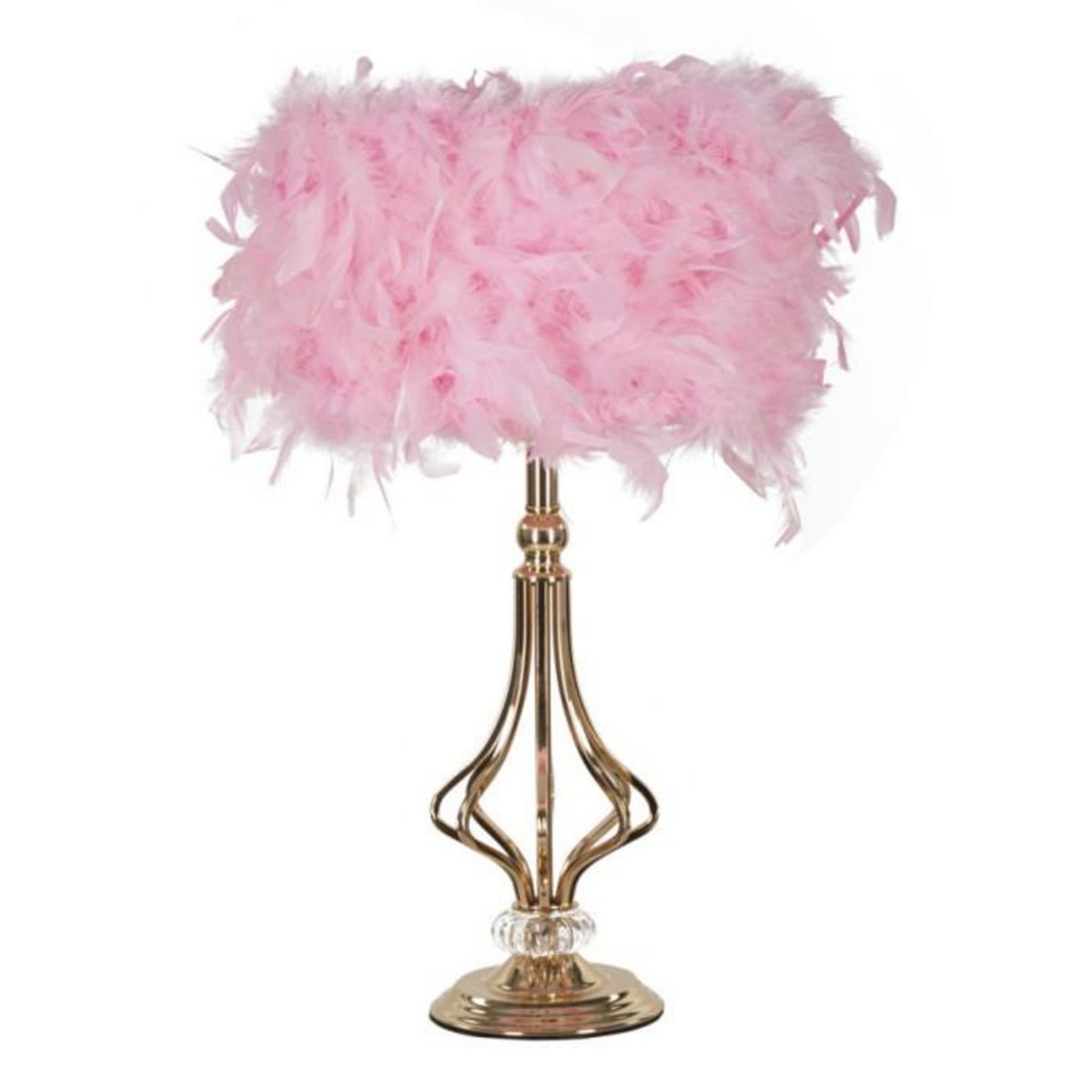 Paris Prix Lampe à Poser Imitation Plume  Tarty  54cm Or & Rose