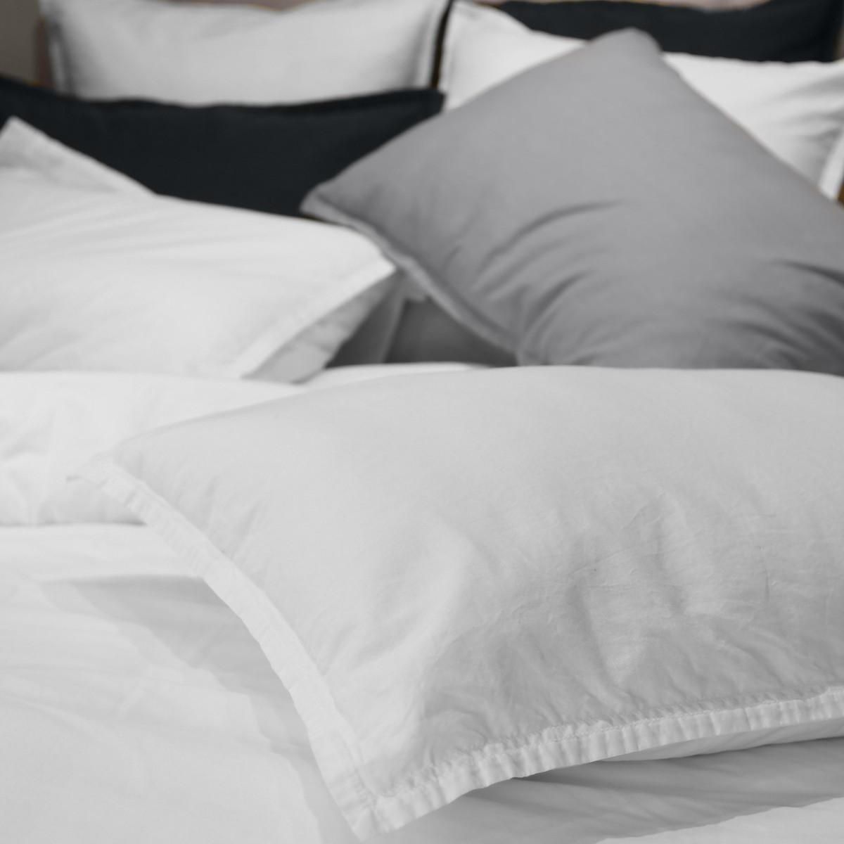 Sensei Maison Lot de 2 taies d'oreiller en coton lavé biologique ORGANIKA