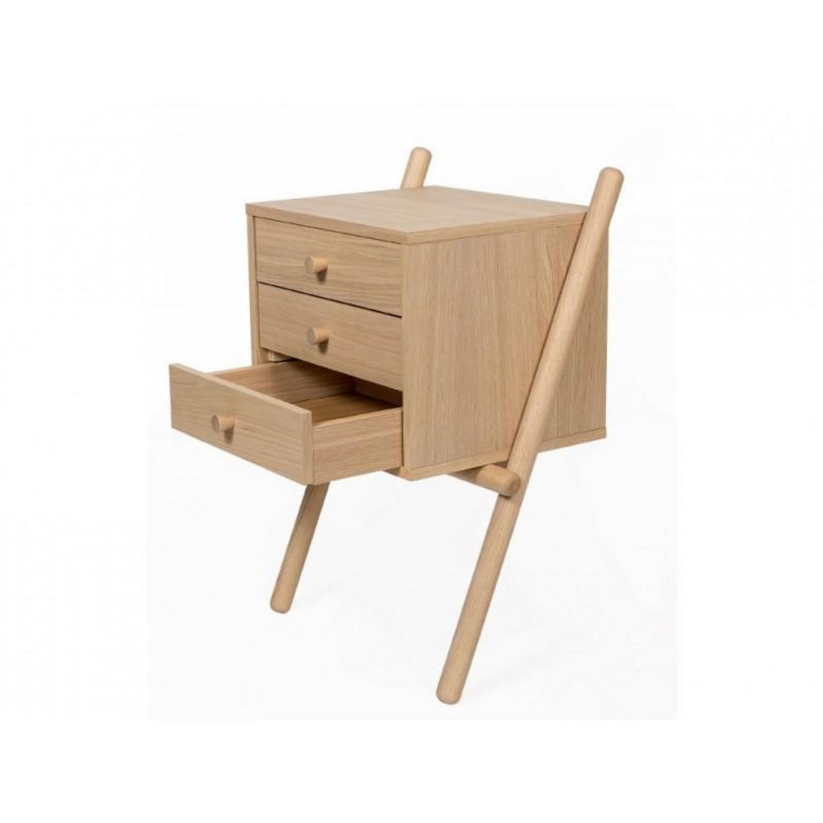Paris Prix Table de Chevet Murale 3 Tiroirs  Wiru  70cm Chêne