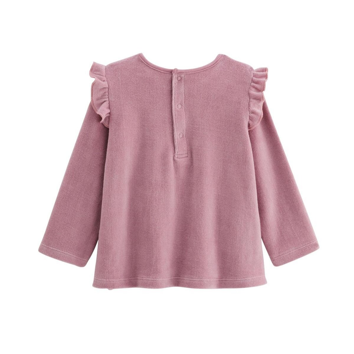 Petit Béguin Pyjama enfant 2 pièces en velours rose Louisa