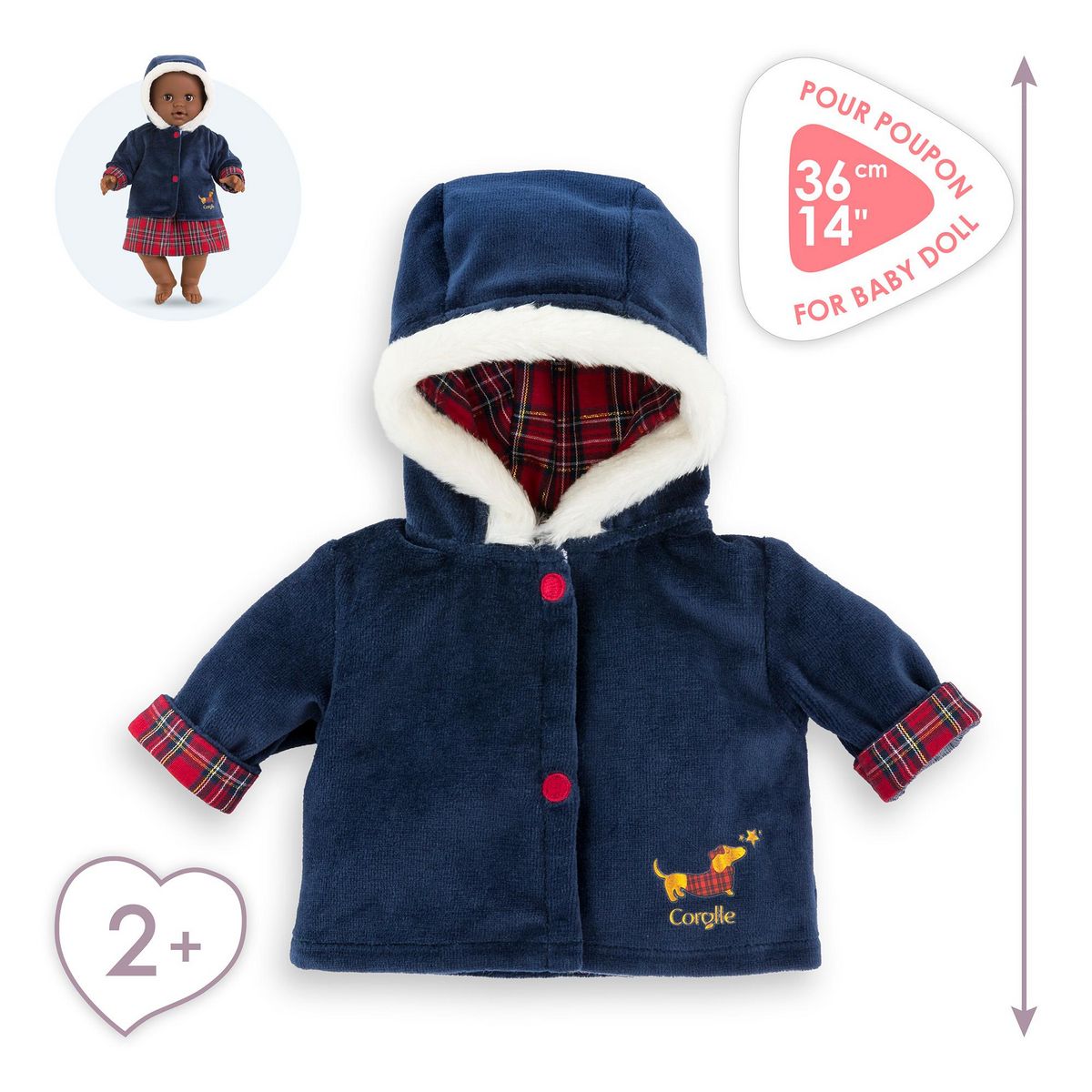 Corolle Manteau Corolle en Fêtes pour poupon 36 cm