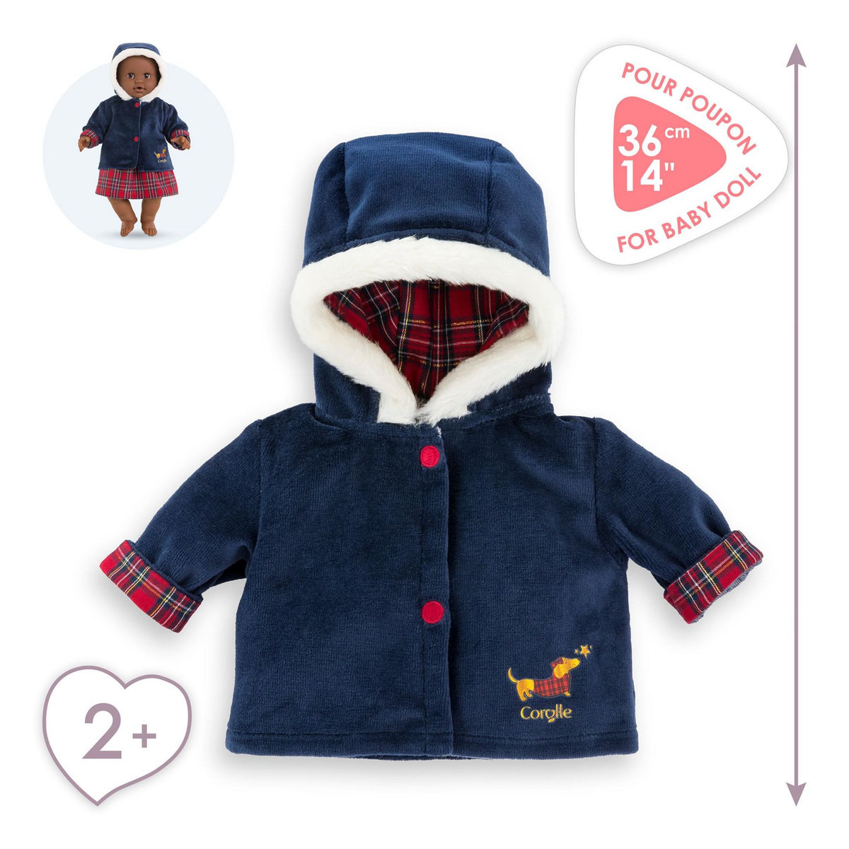 Corolle Manteau Corolle en Fêtes pour poupon 36 cm