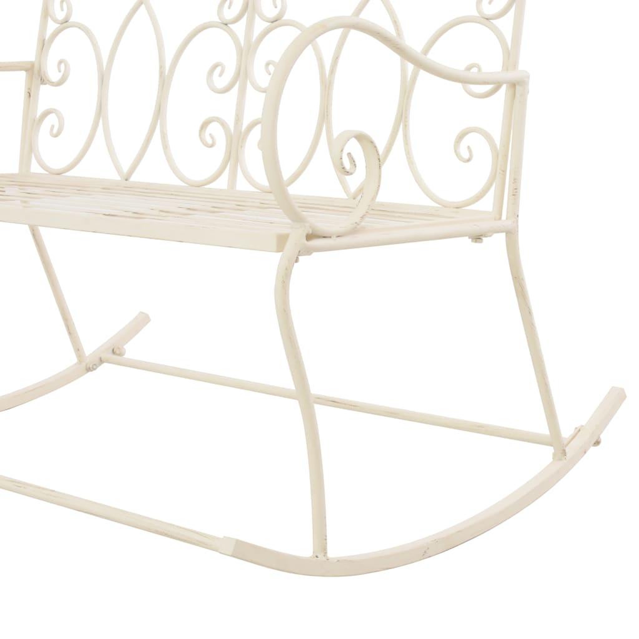 Voir la diapositive 5 : VIDAXL Banc de jardin 104 cm Fer Blanc antique