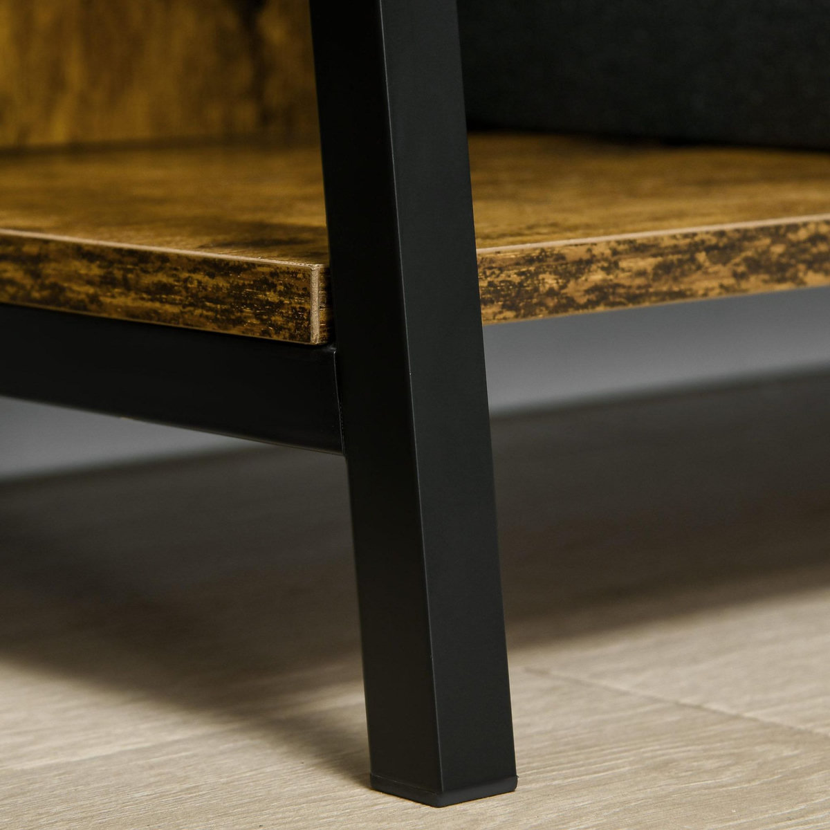 HOMCOM Étagère bibliothèque style industriel incliné 5 niveaux 70L x 35l x 150H cm coloris bois vieilli noir