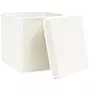 VIDAXL Boîtes de rangement avec couvercles 4pcs Blanc 32x32x32cm Tissu