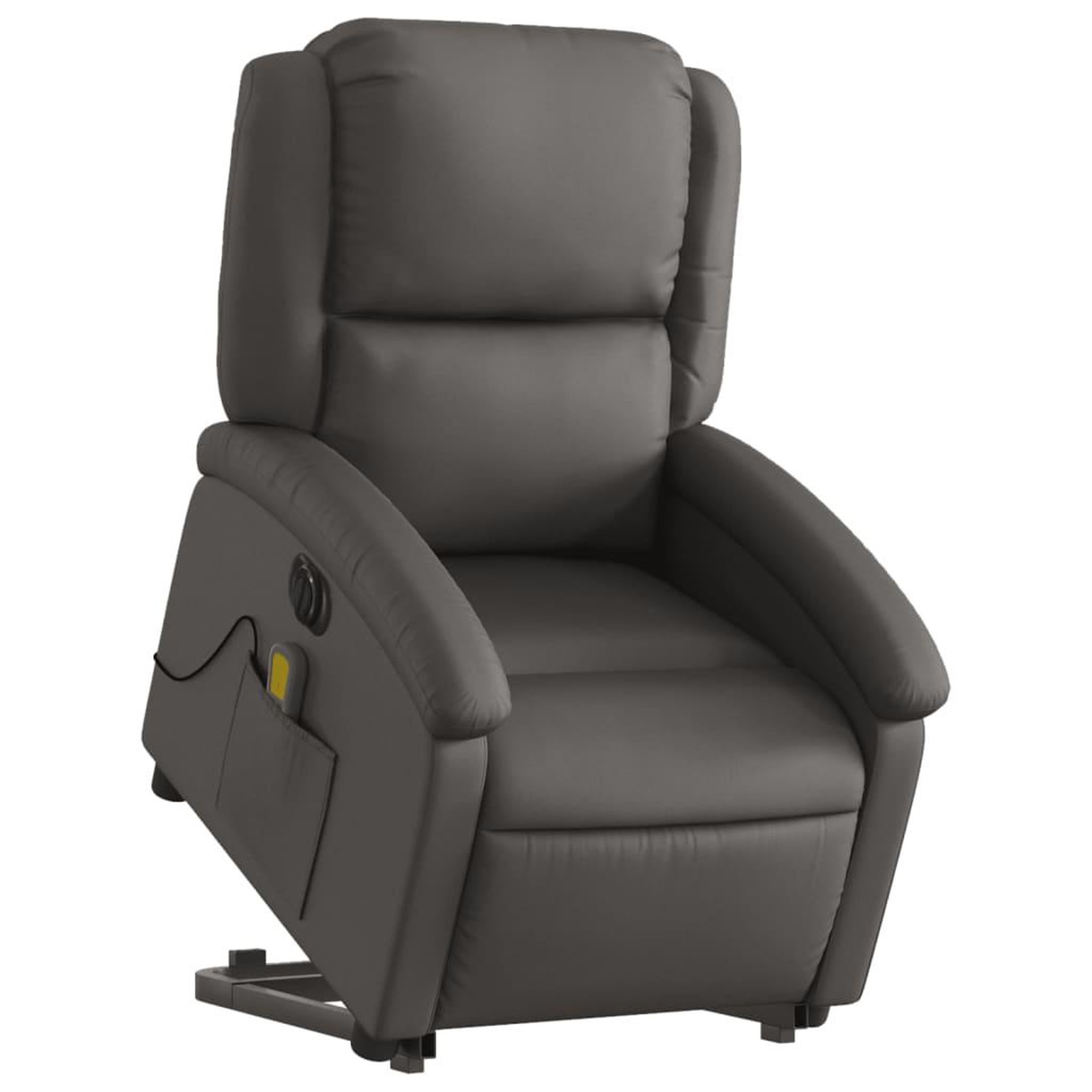 Voir la diapositive 3 : VIDAXL Fauteuil inclinable de massage electrique gris cuir veritable
