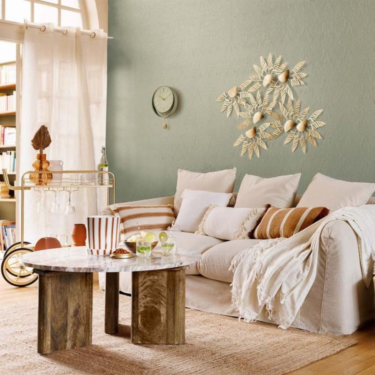 ATMOSPHERA Desserte de Cuisine Design  Antonella  92cm Or