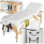 Voir la diapositive 1 : tectake Table de massage portable et pliante à 3 zones largeur 70 cm et rembourrage 10 cm blanc