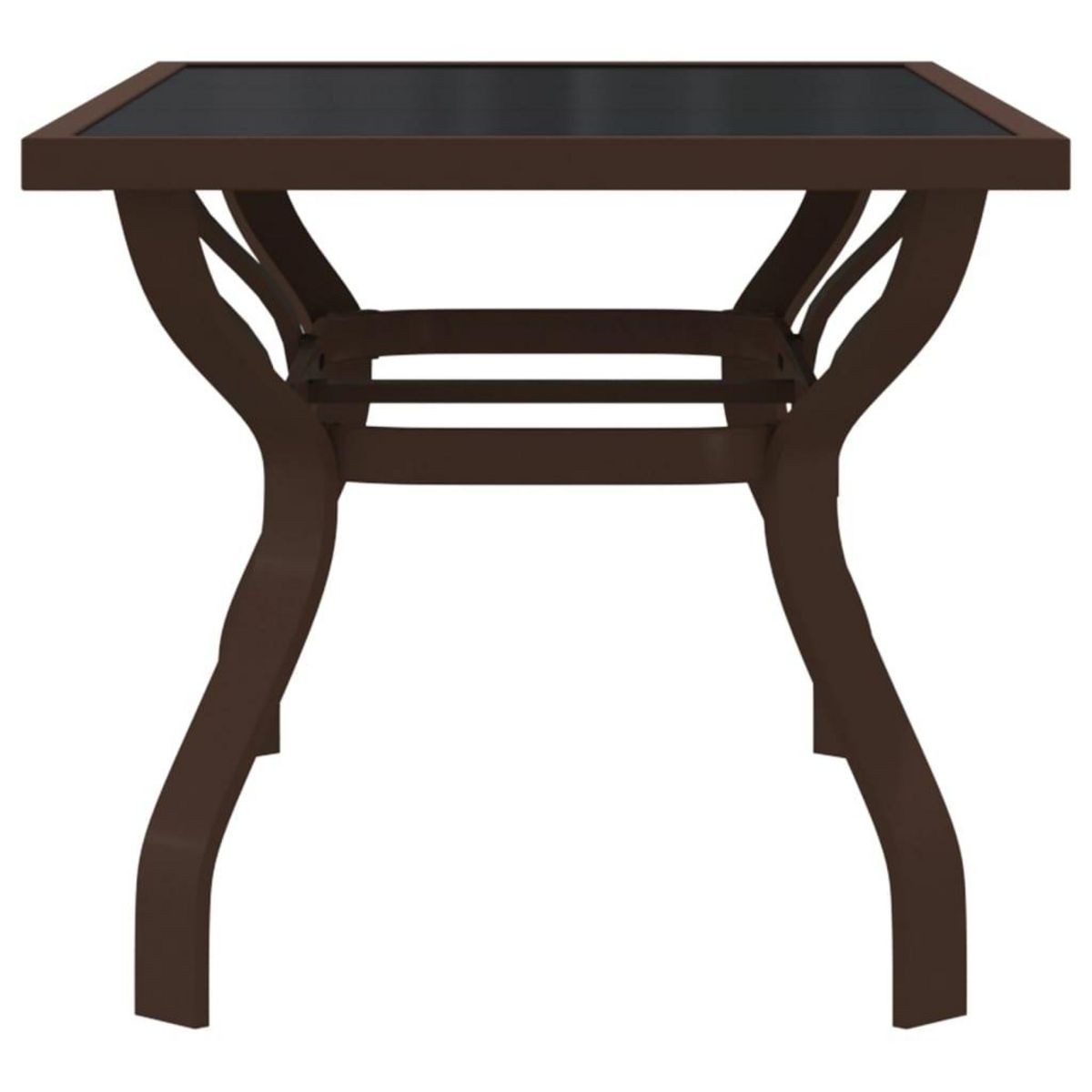 VIDAXL Table de jardin Marron et noir 140x70x70 cm Acier et verre