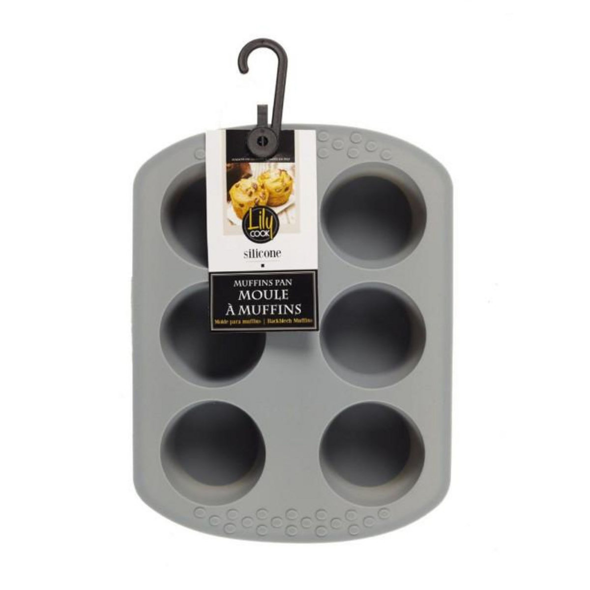 Paris Prix Moule à Muffins  Silicone  23cm Gris