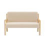 Voir la diapositive 5 : SWEEEK Banquette scandinave enfant en bois et tissu bouclette beige 2 places